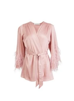Fleur Du Mal Feather Embellished Angel Sleeve Robe -Sexy Wear Hub 220413 FDM FLATS7006flat1