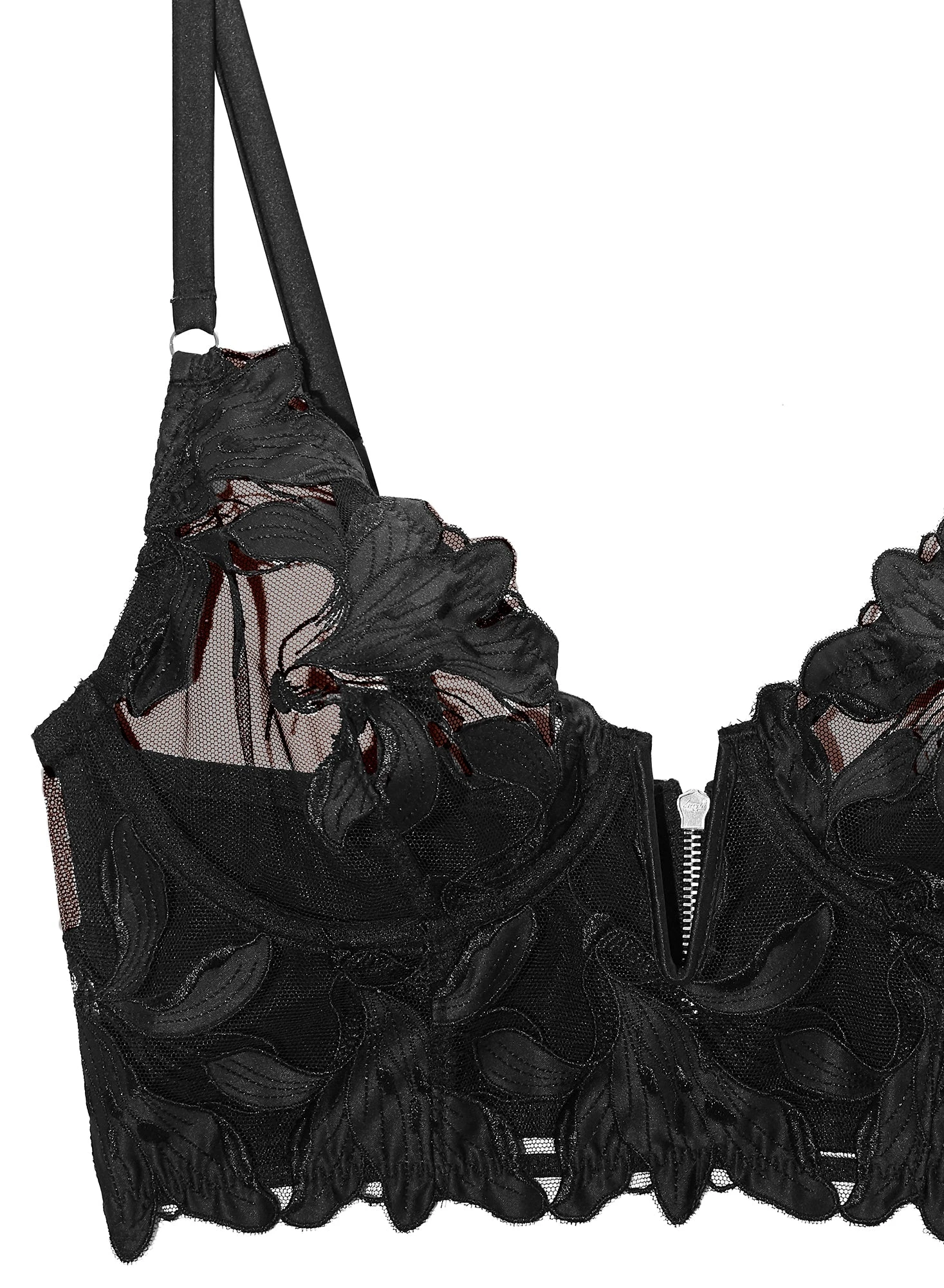 Fleur Du Mal Lily Embroidery Longline Demi Bra 7 Fleur Du Mal Lily Embroidery Longline Demi Bra - Image 7