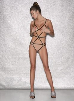 Fleur Du Mal Strappy Bondage Bodysuit -Sexy Wear Hub FDM 010623 1 02741full