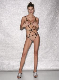 Fleur Du Mal Strappy Bondage Bodysuit -Sexy Wear Hub FDM 010623 1 02745full