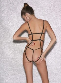 Fleur Du Mal Strappy Bondage Bodysuit -Sexy Wear Hub FDM 010623 1 02809full