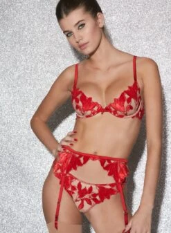 Fleur Du Mal Velvet Lily Embroidery Plunge Demi Bra 14 Fleur Du Mal Velvet Lily Embroidery Plunge Demi Bra -Sexy Wear Hub FDM 010623 1 04613full