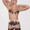Fleur Du Mal Bow Guipure Embroidery Bra