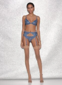 Fleur Du Mal Denim Lily Embroidery Garter Belt 12 Fleur Du Mal Denim Lily Embroidery Garter Belt -Sexy Wear Hub FDM 021523 0006full