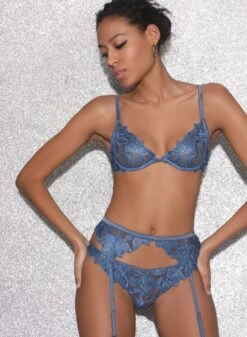 Fleur Du Mal Denim Lily Embroidery Garter Belt 16 Fleur Du Mal Denim Lily Embroidery Garter Belt -Sexy Wear Hub FDM 021523 0042full