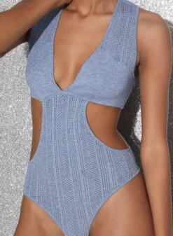 Fleur Du Mal Pointelle Cutout Bodysuit