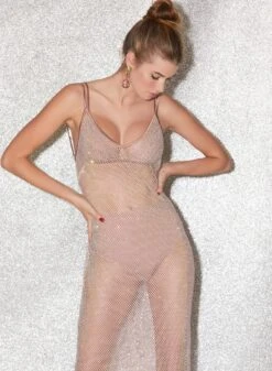 Fleur Du Mal Rhinestone Fishnet Slip Dress -Sexy Wear Hub FDM 041222 1 3529full