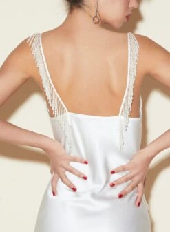 Fleur Du Mal High Leg Cowl Neck Slip With Pearls -Sexy Wear Hub FDM 050322 1 2707full