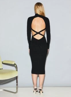 Fleur Du Mal Knit Cross Back Midi Dress -Sexy Wear Hub FDM 070622 2903full