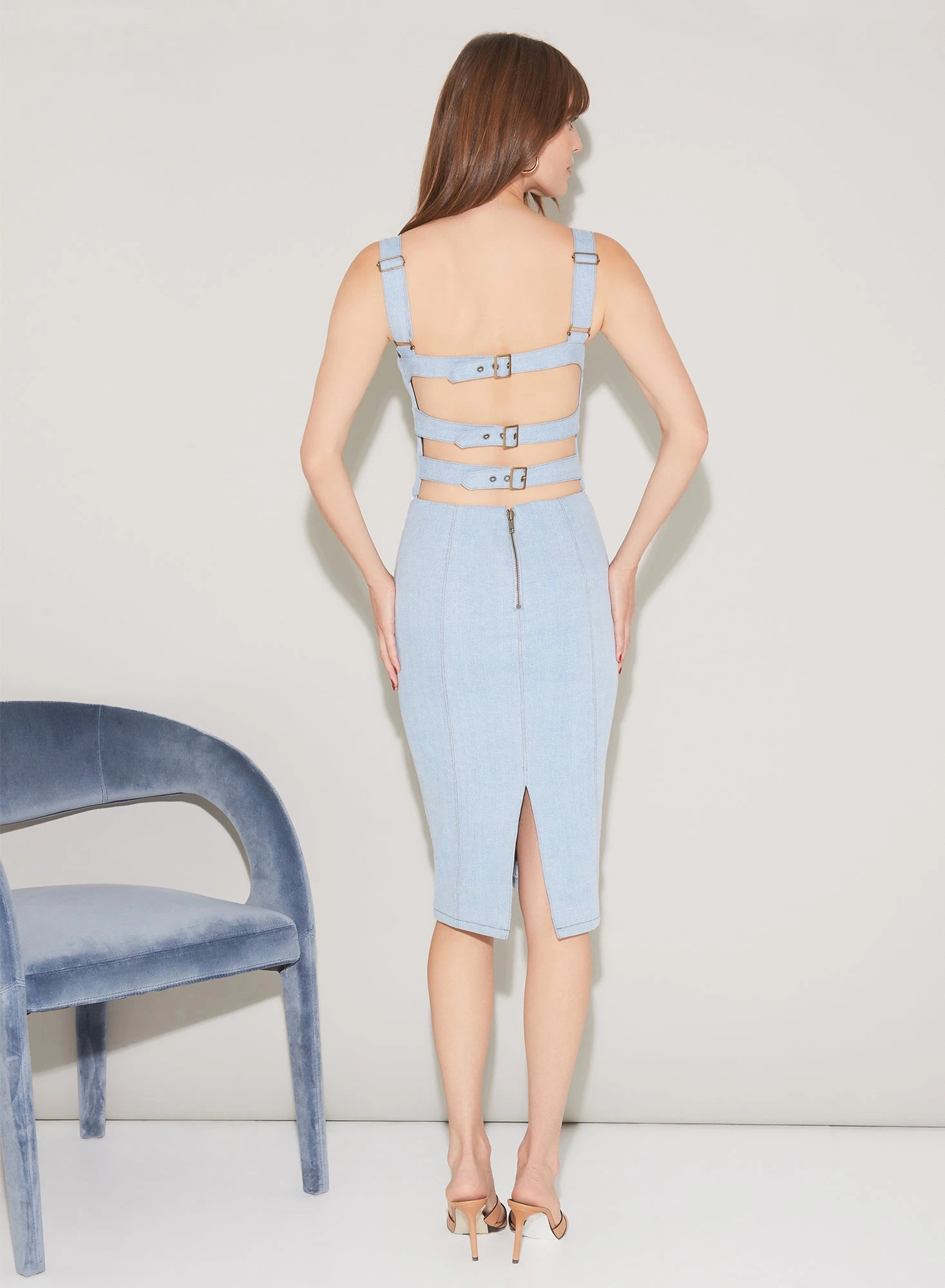 Fleur Du Mal Denim Lace Up Dress 5 Fleur Du Mal Denim Lace Up Dress - Image 5