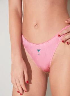 Fleur Du Mal Martini Embroidered Luxe Thong