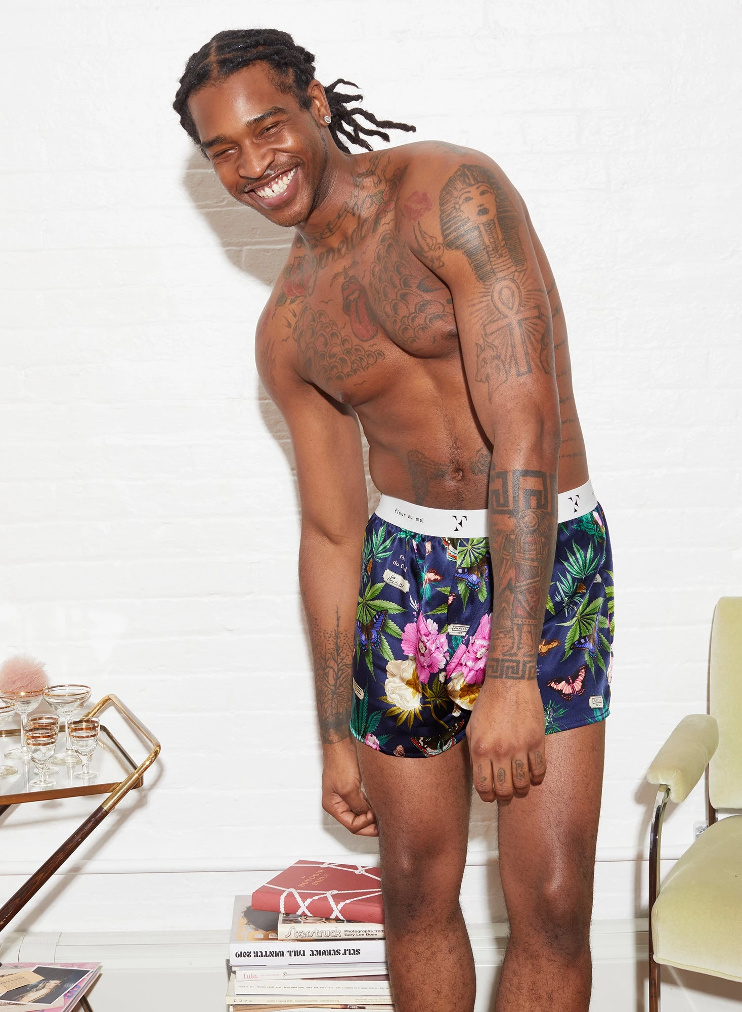 Fleur Du Mal Botanical Unisex Boxer Short 1 Fleur Du Mal Botanical Unisex Boxer Short