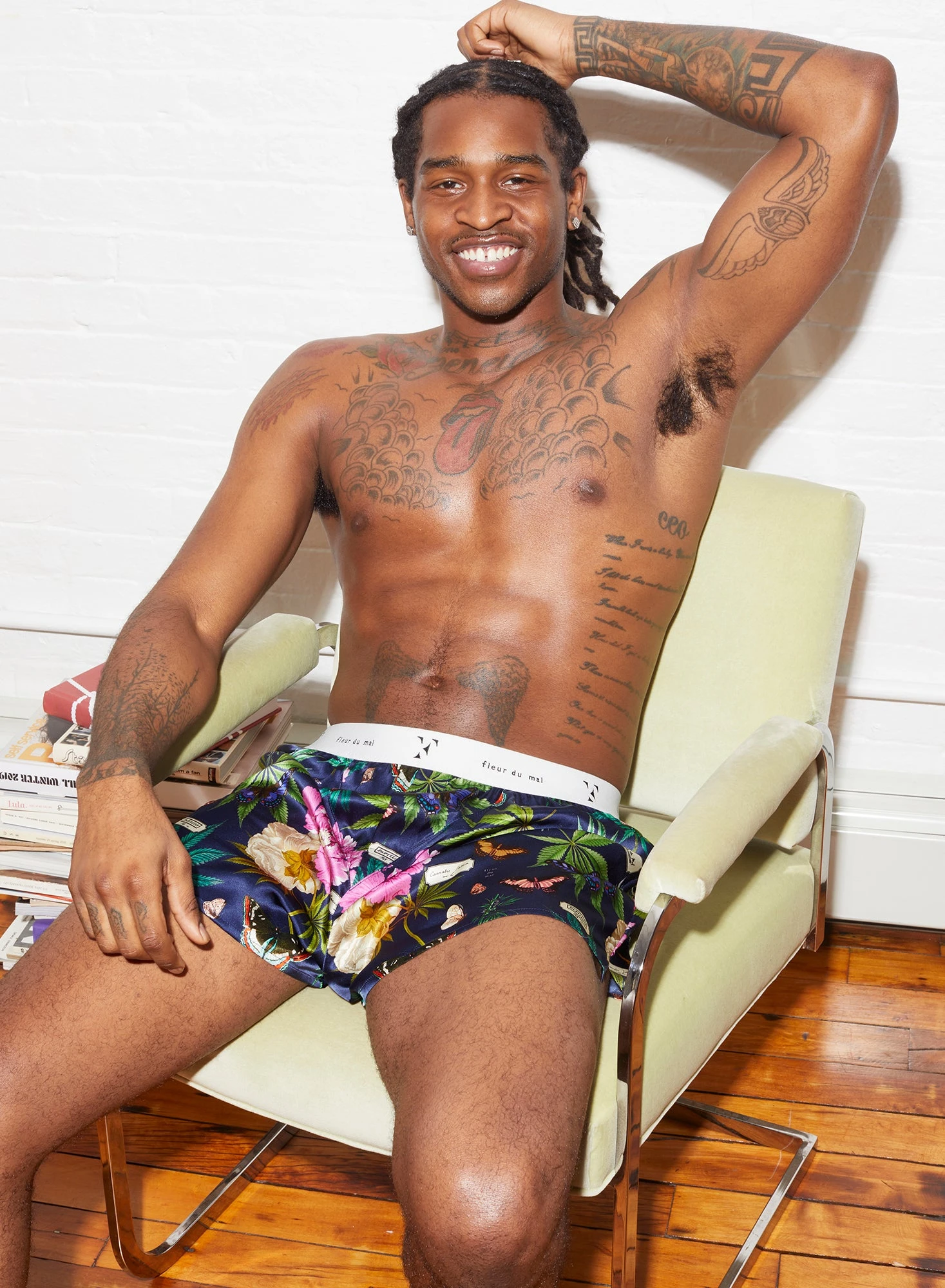 Fleur Du Mal Botanical Unisex Boxer Short 7 Fleur Du Mal Botanical Unisex Boxer Short - Image 7