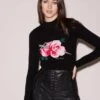 Fleur Du Mal Rose & Dagger Cropped Sweater