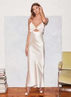 Fleur Du Mal Bow Slip Dress