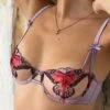 Fleur Du Mal Butterfly Embroidery Balconette Bra