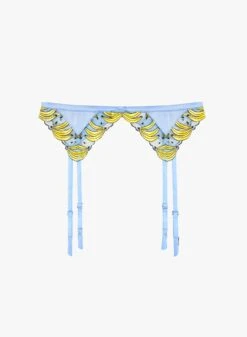 Fleur Du Mal Banana Embroidery Garter Belt -Sexy Wear Hub banana garter grey background