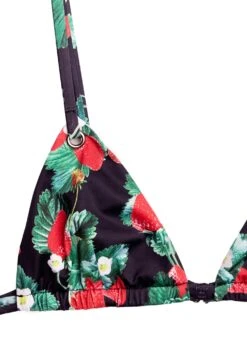 Fleur Du Mal Grommet Triangle Bikini Top -Sexy Wear Hub blackstrawberrybikinitopflat2