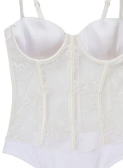 Fleur Du Mal Silk & Bouquet Lace Bodysuit -Sexy Wear Hub bouquetbsivoryflat2