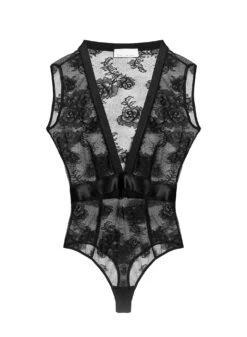 Fleur Du Mal Bouquet Lace Deep V Bodysuit 11 Fleur Du Mal Bouquet Lace Deep V Bodysuit -Sexy Wear Hub bouquetdeepvbsflat1