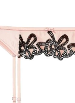 Fleur Du Mal Bow Guipure Embroidery Garter -Sexy Wear Hub bowguipuregarterflat2