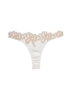 Fleur Du Mal Bow Guipure Embroidery Thong 10 Fleur Du Mal Bow Guipure Embroidery Thong -Sexy Wear Hub bowguipurethongivoryflat1