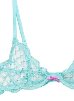 Fleur Du Mal Dotty Grid Demi Bra -Sexy Wear Hub brightjadebraflat2