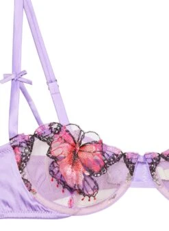 Fleur Du Mal Butterfly Embroidery Balconette Bra 15 Fleur Du Mal Butterfly Embroidery Balconette Bra -Sexy Wear Hub butterflybalconetteflat2