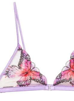 Fleur Du Mal Butterfly Embroidery Triangle Bra 15 Fleur Du Mal Butterfly Embroidery Triangle Bra -Sexy Wear Hub butterflytriangleflat2