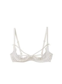 Fleur Du Mal Charlotte Peekaboo Bra -Sexy Wear Hub charlottepeekabooivoryflat1