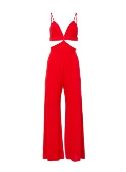 Fleur Du Mal Luxe Matte Jersey Jumpsuit -Sexy Wear Hub cherryjumpsuitflat1