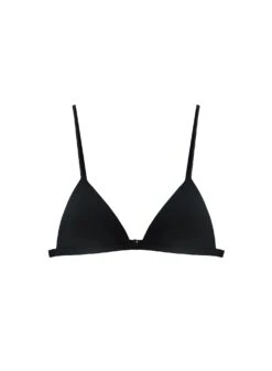 Fleur Du Mal Organic Cotton Luxe Triangle Bra -Sexy Wear Hub cottontrianglebrablackflat1