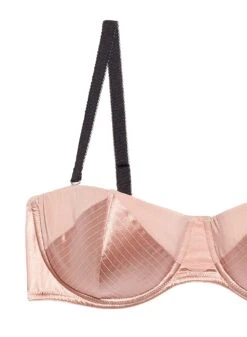 Fleur Du Mal Fuller Cup Top Stitch Convertible Bra -Sexy Wear Hub crop PINK SATIN BRA