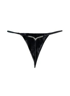 Fleur Du Mal Crystal Luxe V String 15 Fleur Du Mal Crystal Luxe V String -Sexy Wear Hub crystalthongblackflat1