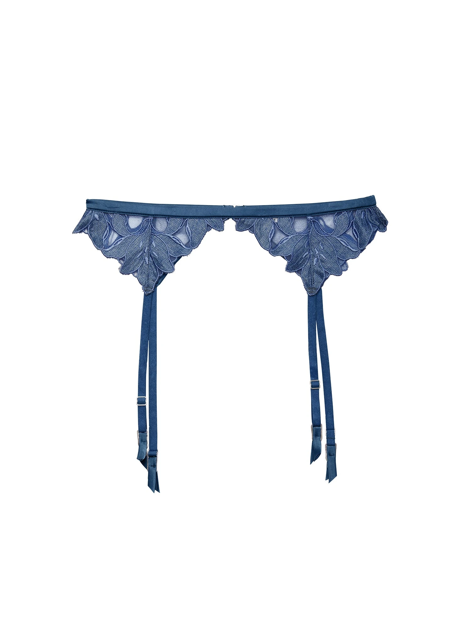 Fleur Du Mal Denim Lily Embroidery Garter Belt 3 Fleur Du Mal Denim Lily Embroidery Garter Belt - Image 3