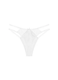 Fleur Du Mal Frankie Lace Strappy Tanga -Sexy Wear Hub frankielacestrappytangaivoryflat1
