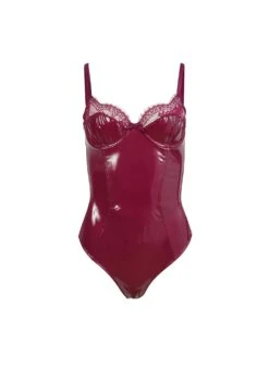 Fleur Du Mal Frankie Lace PVC Bodysuit -Sexy Wear Hub frankiepvcbodysuitflat1