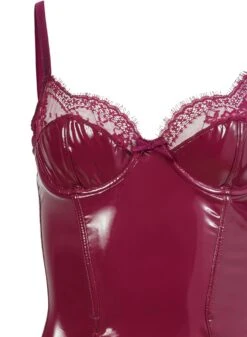 Fleur Du Mal Frankie Lace PVC Bodysuit -Sexy Wear Hub frankiepvcbodysuitflat2