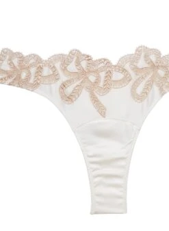 Fleur Du Mal Bow Guipure Embroidery Thong 14 Fleur Du Mal Bow Guipure Embroidery Thong -Sexy Wear Hub ivorybowthongflat2