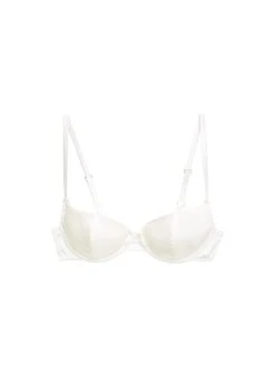Fleur Du Mal Satin Luxe Balconette Bra -Sexy Wear Hub ivoryluxebalconetteflat1