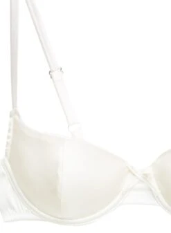 Fleur Du Mal Satin Luxe Balconette Bra -Sexy Wear Hub ivoryluxebalconetteflat2