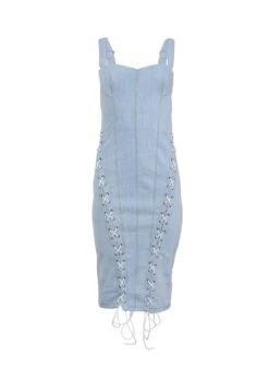 Fleur Du Mal Denim Lace Up Dress 14 Fleur Du Mal Denim Lace Up Dress -Sexy Wear Hub laceupdressflat1