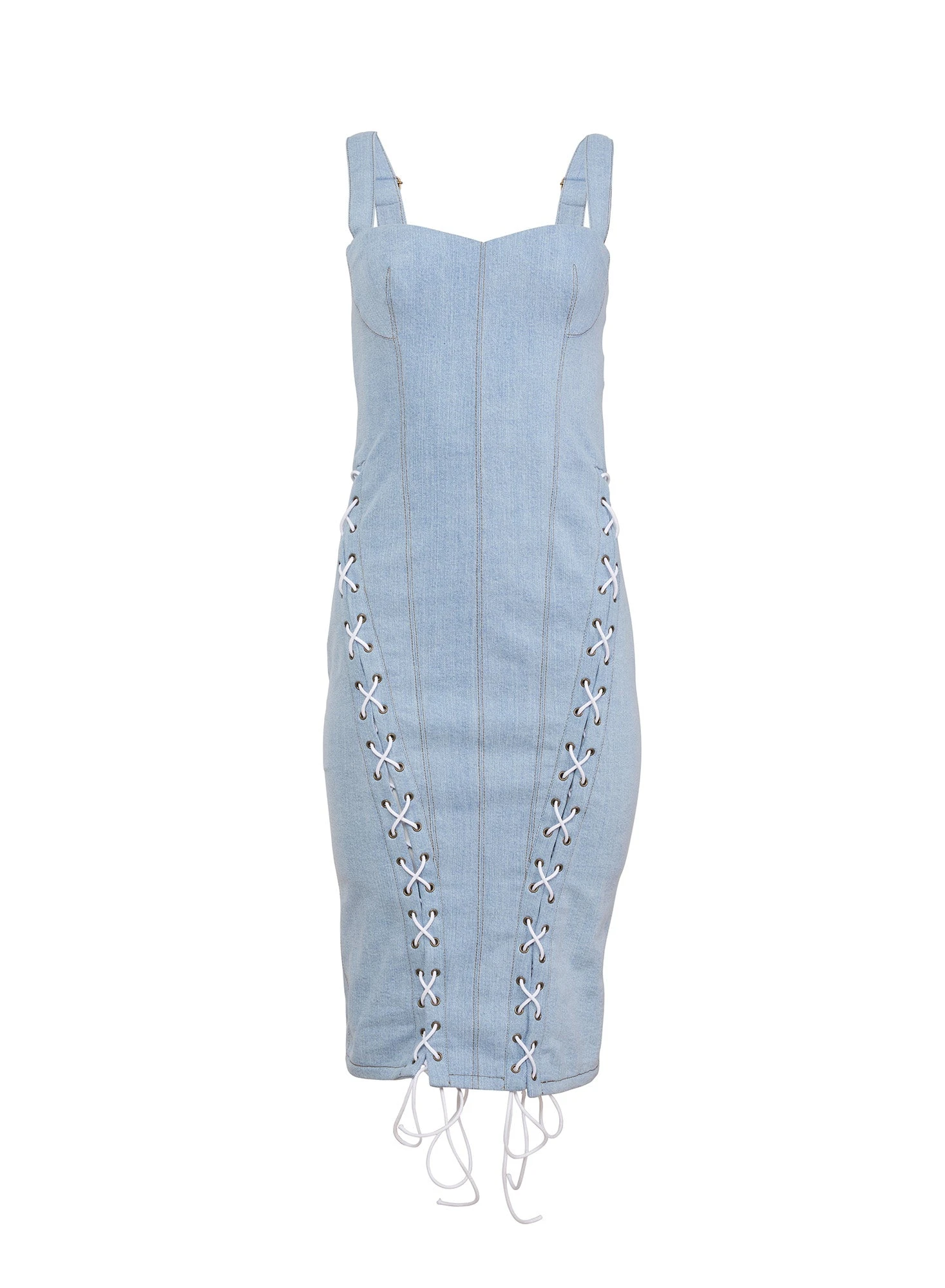 Fleur Du Mal Denim Lace Up Dress 7 Fleur Du Mal Denim Lace Up Dress - Image 7