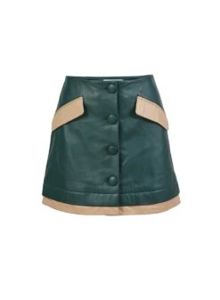 Fleur Du Mal Leather Buttoned Mini Skirt 12 Fleur Du Mal Leather Buttoned Mini Skirt -Sexy Wear Hub leatherminiskirtflat1