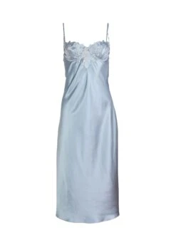 Fleur Du Mal Velvet Lily Embroidery Slip Dress -Sexy Wear Hub lilslipflat1