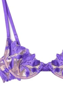 Fleur Du Mal Fuller Cup Lily Embroidery Plunge Demi Bra -Sexy Wear Hub lilydemipansyflat2