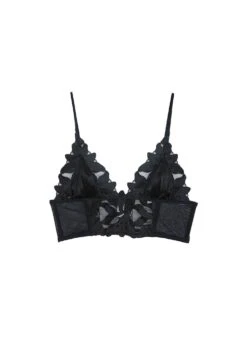 Fleur Du Mal Lily Embroidery Longline Triangle Bra 10 Fleur Du Mal Lily Embroidery Longline Triangle Bra -Sexy Wear Hub lilylongtriangleflat1