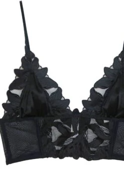 Fleur Du Mal Lily Embroidery Longline Triangle Bra 12 Fleur Du Mal Lily Embroidery Longline Triangle Bra -Sexy Wear Hub lilylongtriangleflat2