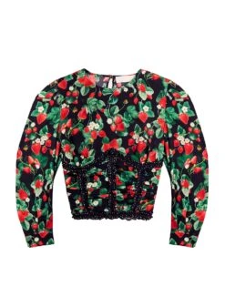 Fleur Du Mal Love Bound Top -Sexy Wear Hub loveboundtopblackstrawberryflat1