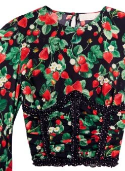 Fleur Du Mal Love Bound Top -Sexy Wear Hub loveboundtopblackstrawberryflat2